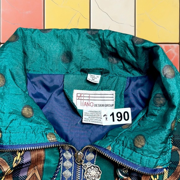 Vintage Milano Scottish Windbreaker Jacket 80s Womens M Plaid Dog Fullzip Bomber - Picture 5 of 11